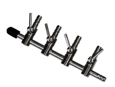 4 Way Brass Air Divider with Taps