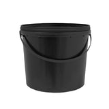 5L Round Black Bucket with Handle & Lid