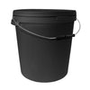 33L Round Black Bucket with Metal Handle & Lid