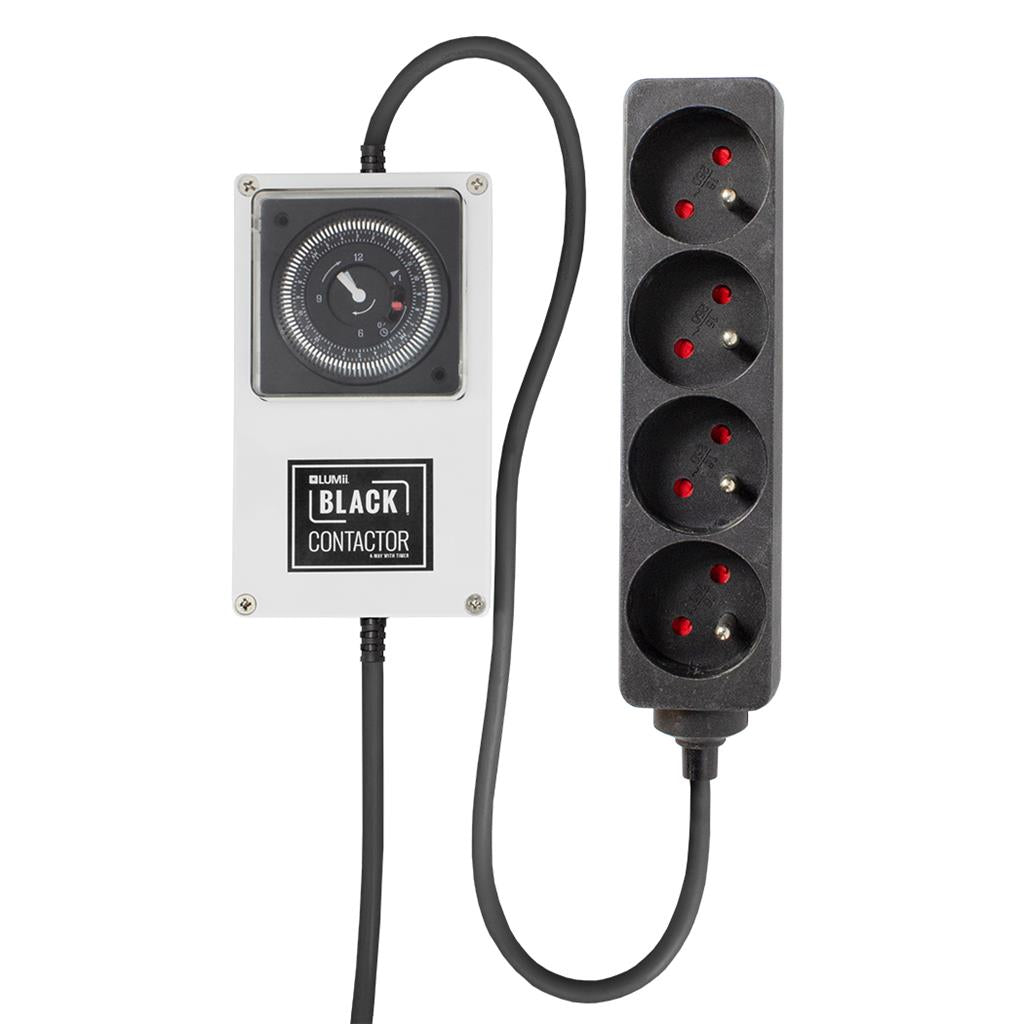 LUMii BLACK 4-Way French (CEE 7/5) Contactor Timer