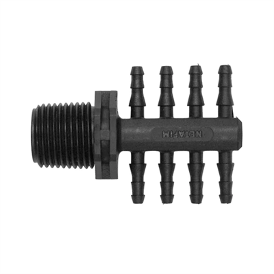 Netafim 4mm x 8-way Manifold to 1/2" BSPM