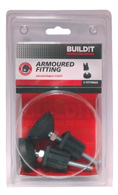 BUILD!T Black Adjustable Foot Including End Cap